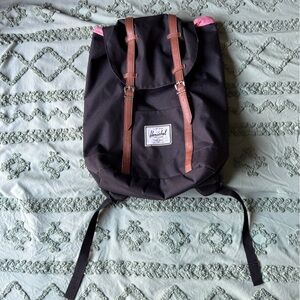 Herschel Supply Company Black Backpack with Brown Straps